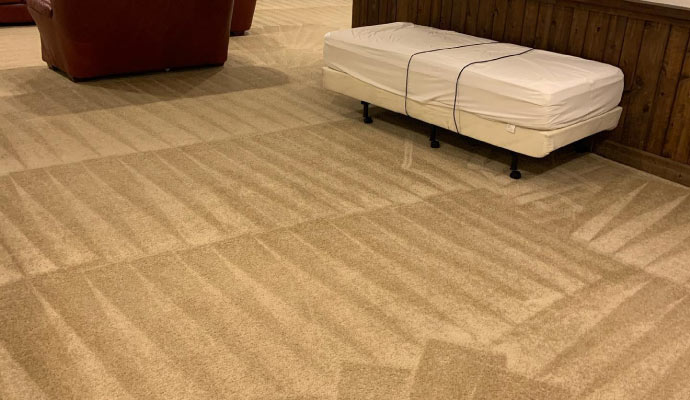 Clean carpet on floor