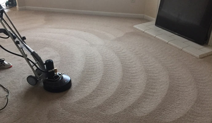 professional carpet cleaning with cleaning equipment