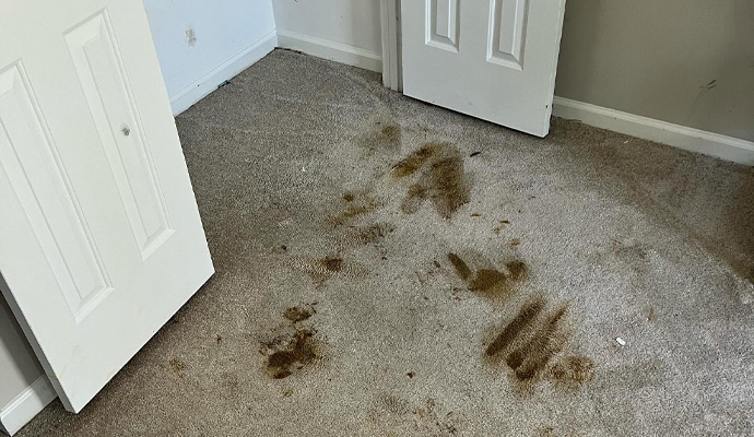 Visible stain on carpet