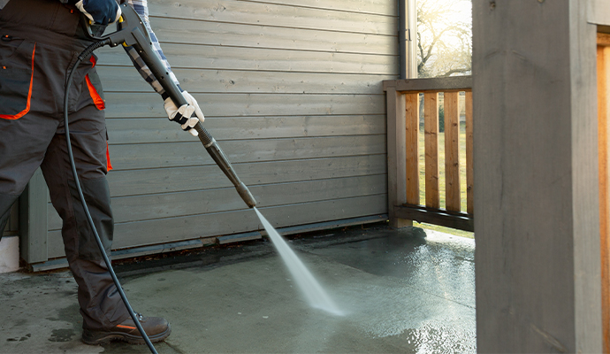 Floor pressure washing