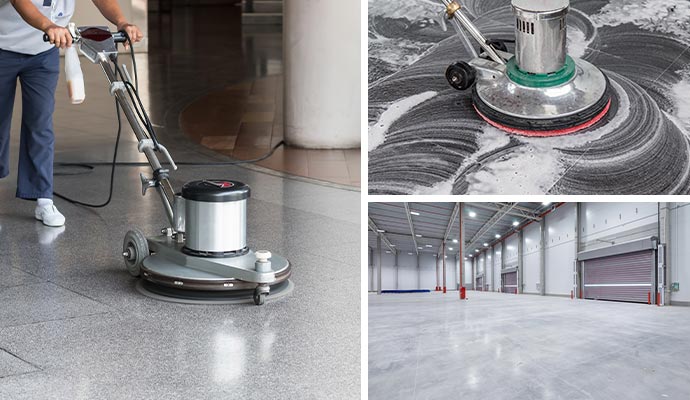 Collage of different floor services Collage of different floor services