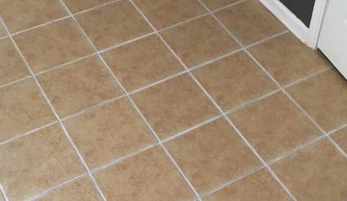 Tiled floor with sealed grout