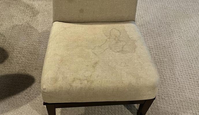 Dirty chair with visible stain