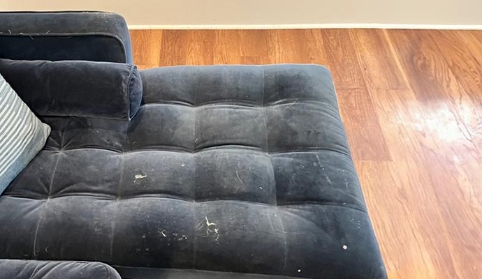 Visible stain on upholstery